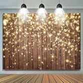 Lofaris Gold Glitter Wood Bokeh Backdrop for Christmas Party